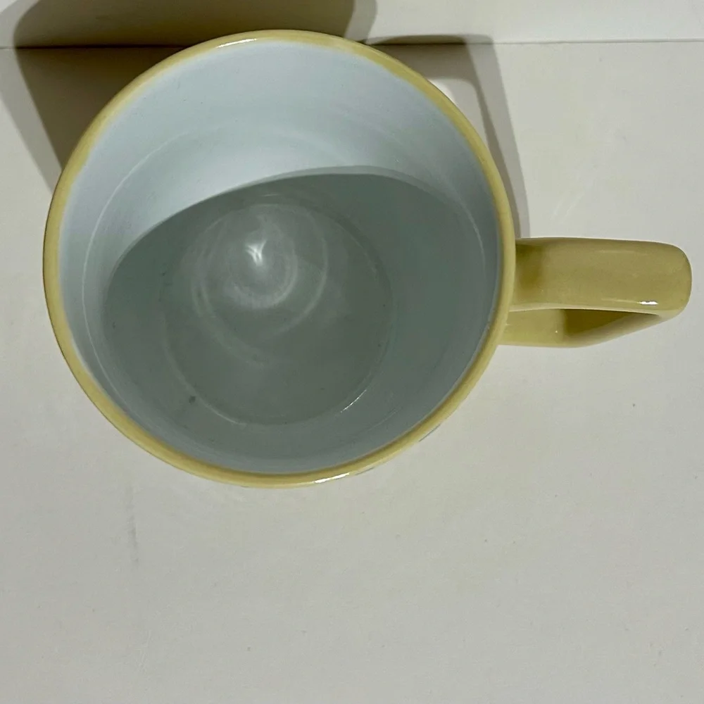Coffee Mug Cup Ceramic Yellow Handle Floral Letter K Kirkland’s Home 4x5.5x4